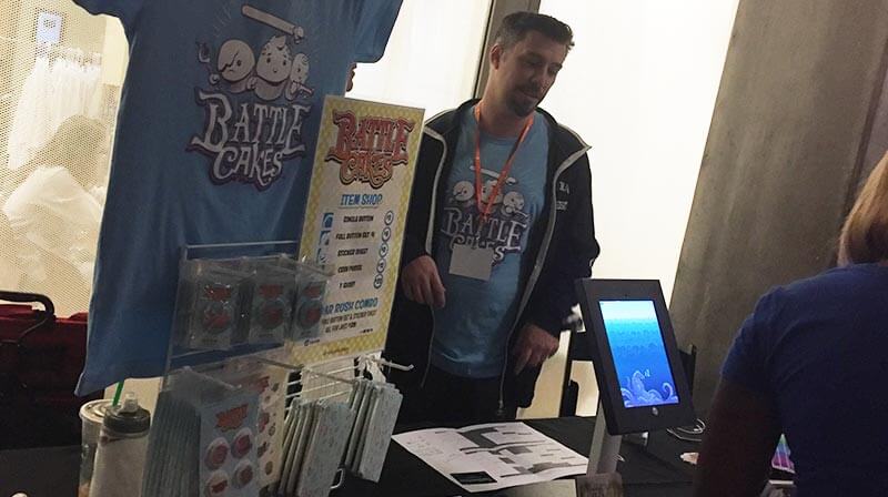 Gene Kelly of Volcano Bean, exhibiting at PixelPop 2016. Photo by Wendy Buske
